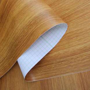 PVC自粘墙纸柜子棕色细纹地板贴纸仿木纹家具翻新贴纸60CM宽