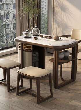 IL轻奢阳台茶桌椅组合功夫泡茶桌现代实木书房办公室茶室家用小茶