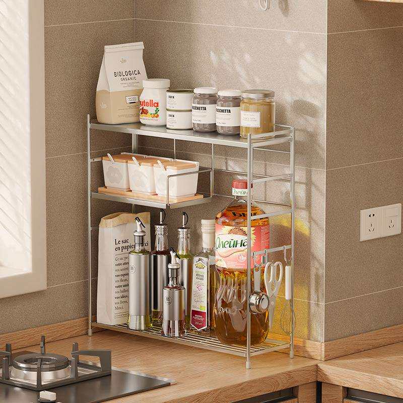 304不锈钢厨房调料品置物架极窄调味调料架子油盐酱醋收纳台面款