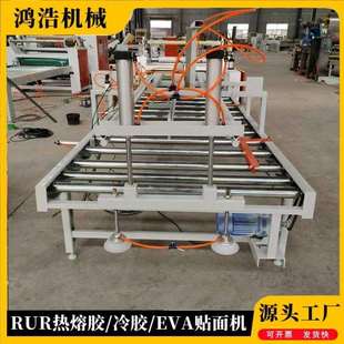全自动平贴机 木饰面碳晶板大板贴面机 冷热胶两用PUR胶膜覆膜机