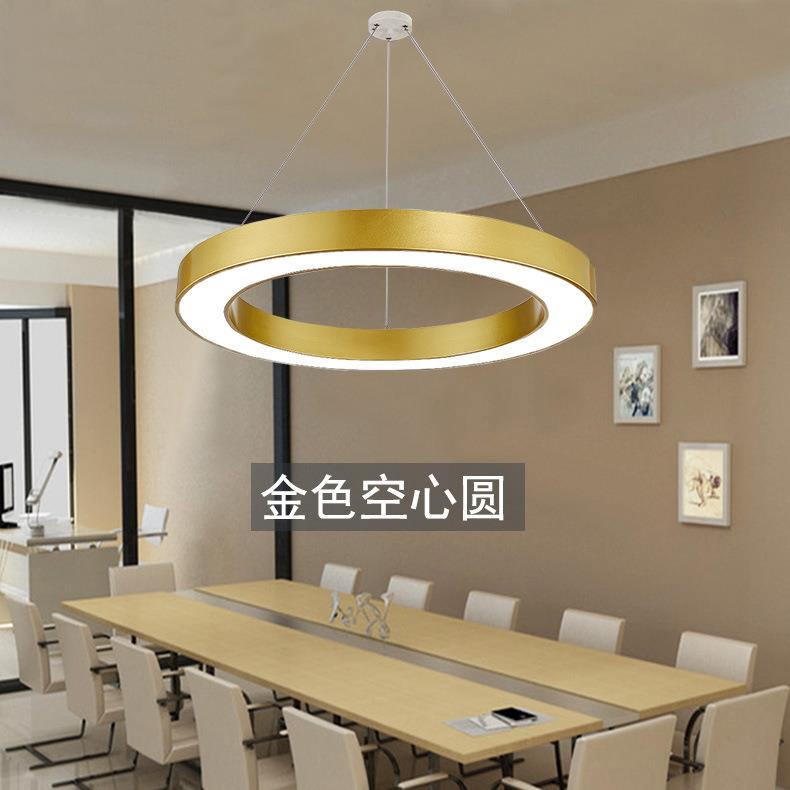 led金色空心圆形吊线灯店铺网咖办公室吊灯商场健身房圆圈异形灯
