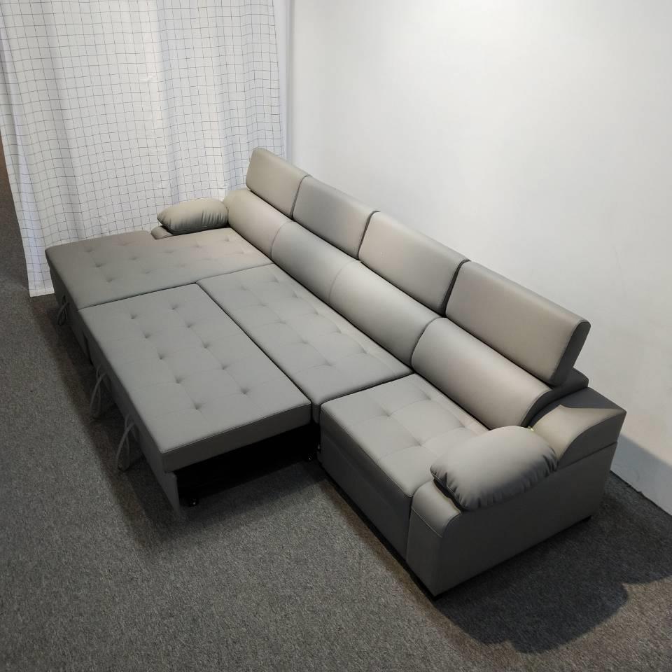 皮艺折叠两用高档沙发床小户型储物沙发转角贵妃组合多功能沙发床