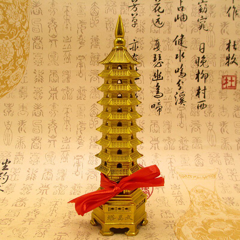 黄铜文昌a塔摆件七层九层13层铜塔真铜文昌塔办公室学生书桌装饰