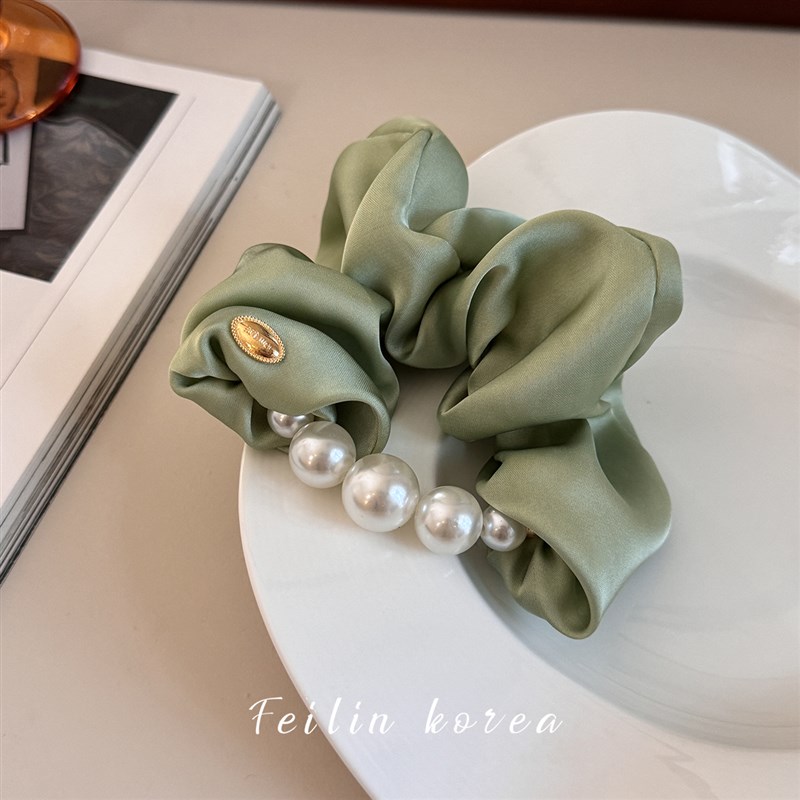 2024新款珍珠发圈女扎头v发皮筋高弹力橡皮筋耐用扎高马尾发绳头