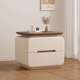 简约奶油现代小型床头柜高级卧室实木新款 轻奢收纳储物柜床边柜