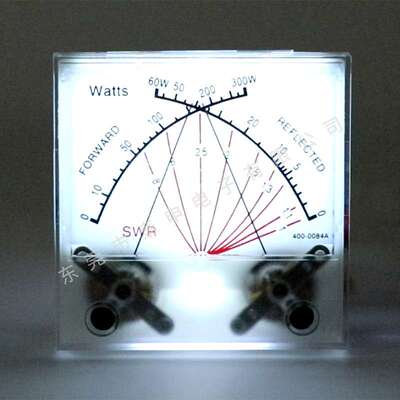 驻波表头无线电台SWR Watt Meter 双针60/300W功率表发射机带背光