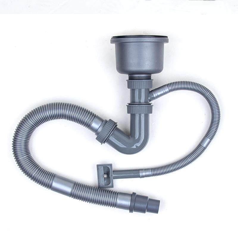 众朗304不锈钢杯下水器140长牙下水头石英石水槽单槽滤水器QH140