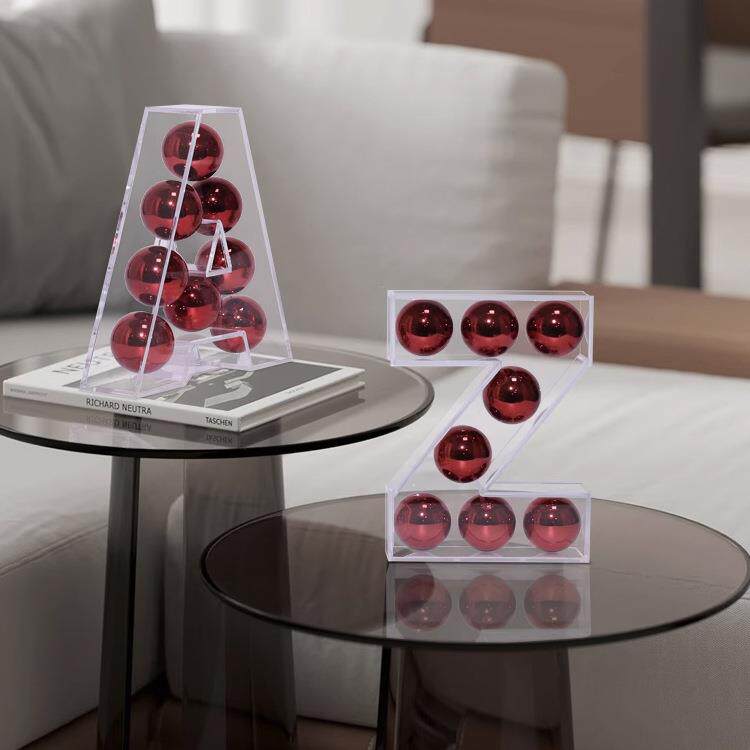 现代简约透明亚克力字母摆件居家装饰品房间客厅玄关桌面工艺摆放