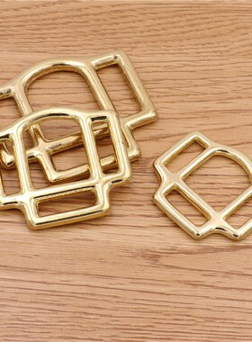 黄铜皮带扣三向马具扣黄铜马鞍扣肩带调节扣手工DIY黄铜五金配件