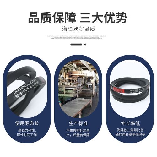 三角带SPB/5V型硬线带齿形工业橡胶窄v带传动皮带SPB850-SPB1830