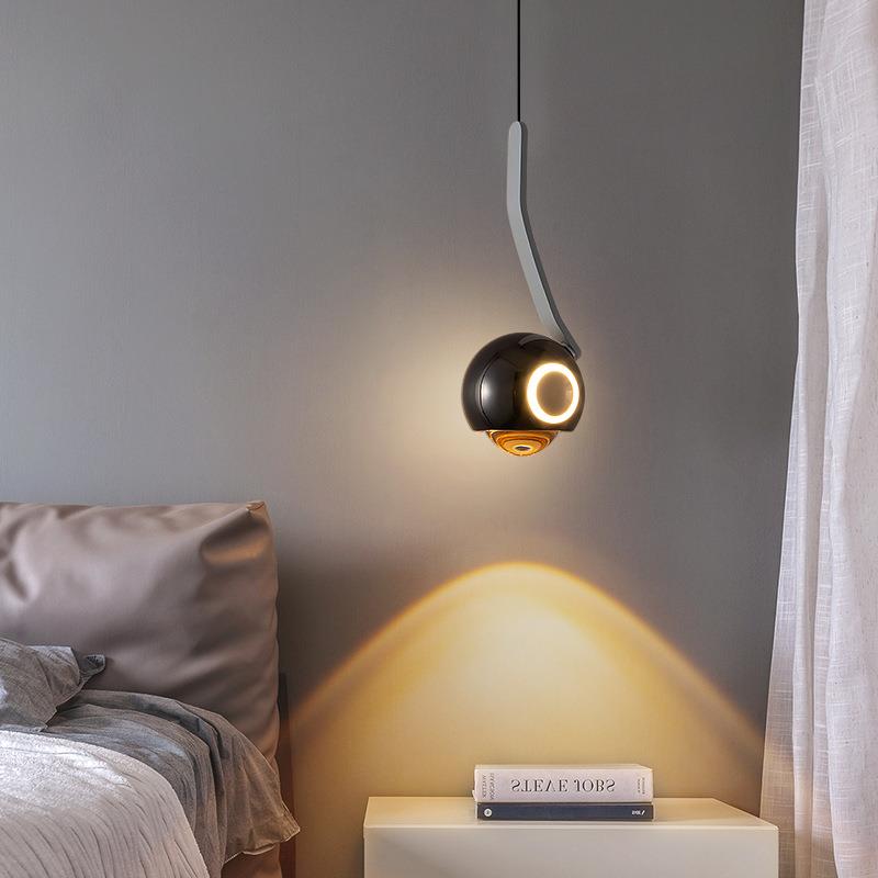 可旋转床头吊灯设计师2023新款自由升降创意个性高级主卧吊线灯