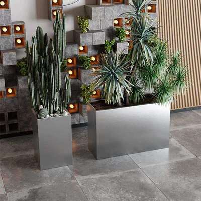 仙人掌植物盆栽造景组合大型落地装饰楼梯下橱窗景观庭院造景