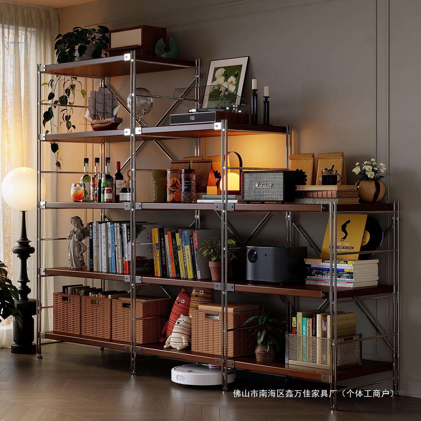 日式置物架落地光轴客厅多层收纳架子厨房阳台储物柜小货架展示架