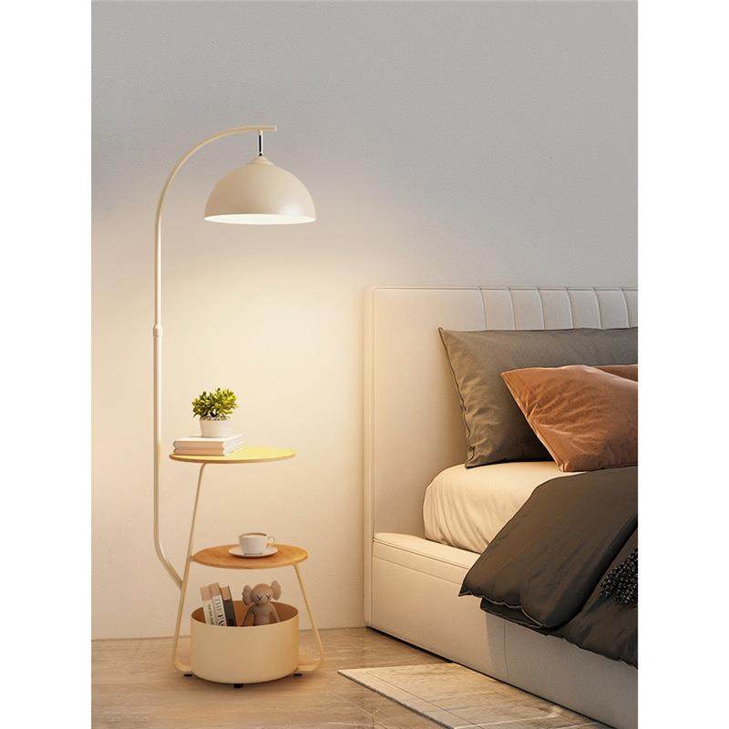 中古风客厅沙发角落地灯充电置物收纳一体茶几灯奶油风卧室氛围灯