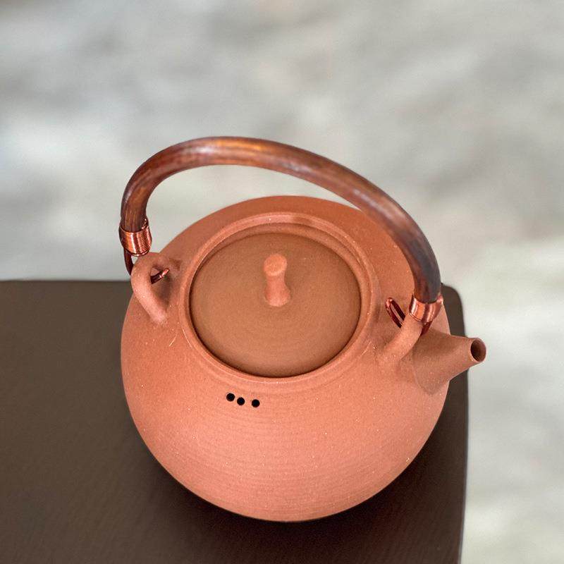 红泥砂铫壶泡茶陶壶围炉煮茶具户外炭火炉电陶炉提梁烧水壶国潮风,电子元器件市场,其它元器件,淘宝优惠券,粉丝福利购,淘宝优惠卷