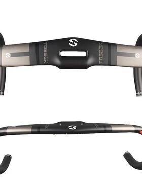 新款TOSEEK全碳纤维公路车弯把破风把手跑车把 破风中空弯把