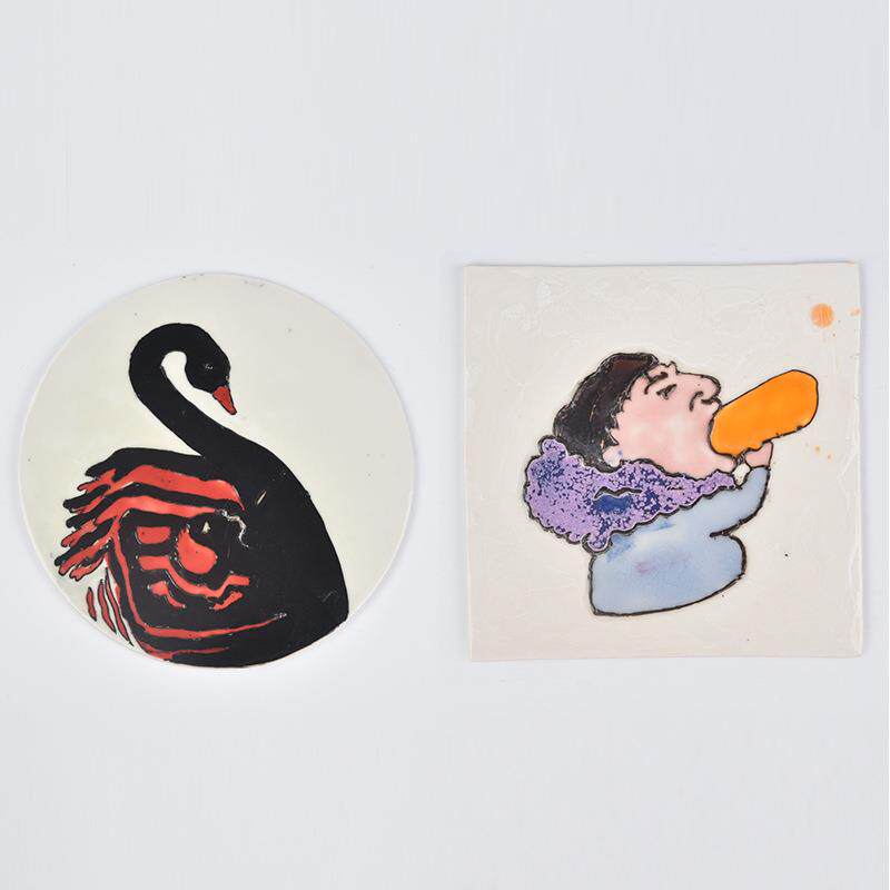 水流星素坯板画瓷板素坯画框陶艺绘画工具陶艺高白泥素烧作画材料