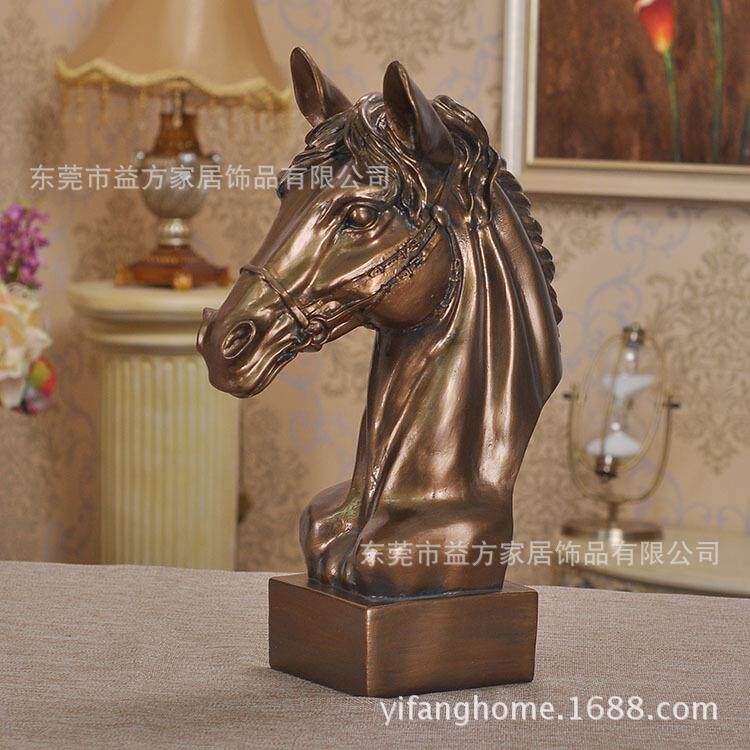 欧美风格家饰 树脂工艺马头摆件 欧式家居工艺品摆设 客厅装饰品