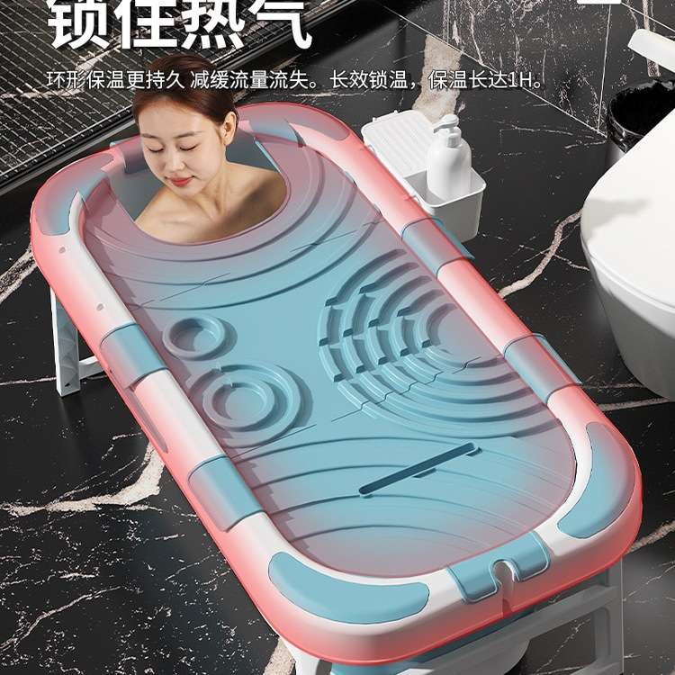 新款泡澡桶大人可折叠浴桶浴缸加大加高沐浴盆全身成人洗澡桶家用