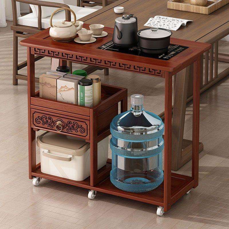 移动茶桌小茶台烧水壶一体家用茶水柜茶车沙发边几茶几茶台桌边柜