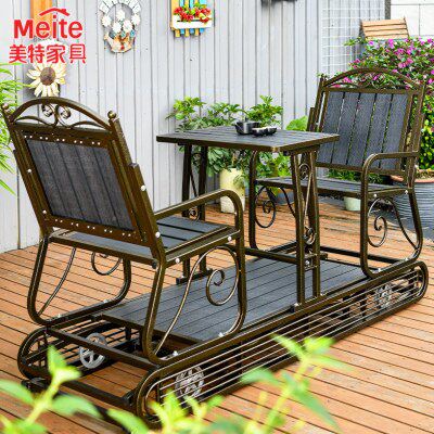 太阳能花园摇椅动四人阳台户外秋千摇椅庭院秋千庭院摇椅力室外
