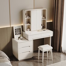 全实木梳妆台镜子可隐藏化妆桌卧室现H代简约收纳柜一体新款化妆