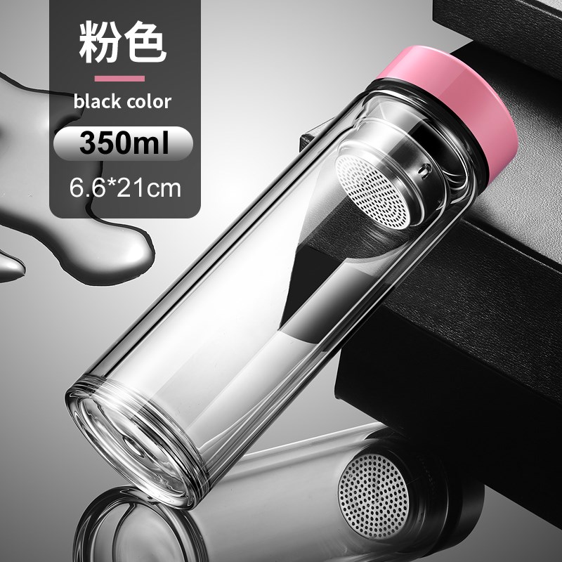 德国进口摔不烂双层玻璃杯钢化玻璃杯500ml耐摔高温X硼硅男士茶杯