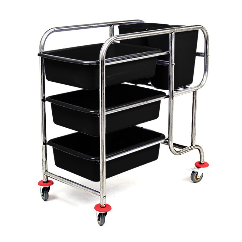 酒店不锈钢手推餐盘收集车餐具收碗车餐厅饭O店三层食堂小推车餐