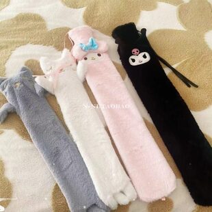 长条热水袋卡通长条形注水热水袋橡胶毛绒防爆热敷暖肚子护膝颈椎