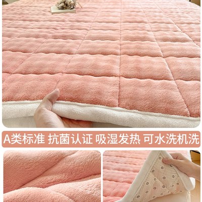 兔毛绒床垫软垫家用加厚牛奶绒毯垫子铺床冬M季保暖床褥垫褥子垫