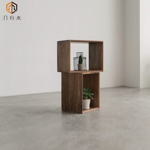 定做北欧黑胡桃木格子柜书柜自由组合小置物柜樱桃客厅木橡木实木