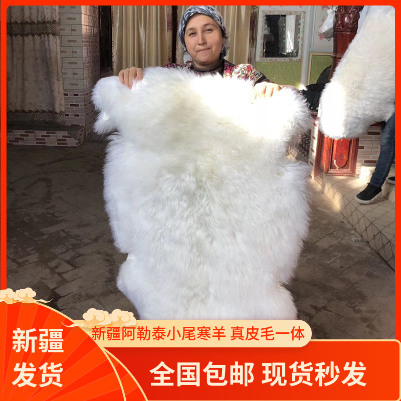 新疆阿勒泰d羊毛毯小尾寒羊纯羊毛褥子被子整张羊皮汽车坐垫沙发