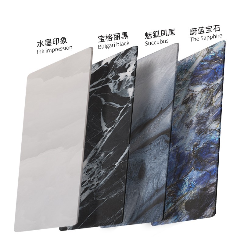 现代简约岩板餐桌椅组合小户型轻奢客厅家用N超晶石长方形吃饭桌