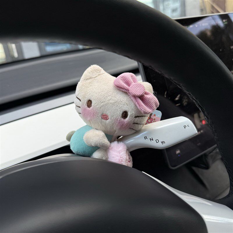 可爱薄荷绿Kitty汽车怀挡装饰品车载雨刮器转向V灯装饰新车礼物