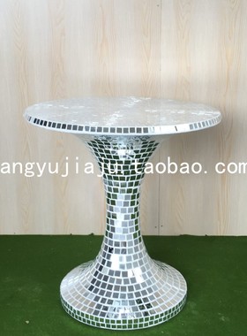 玻璃钢镜片马赛克玄关文化桌子酒店会所阳台样板房落地Y花瓶器摆