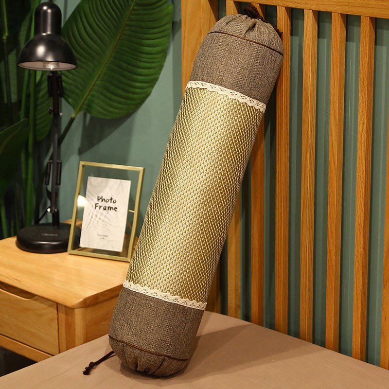 竹夫人抱枕睡觉夹腿抱枕清凉等身抱枕F亚麻圆柱枕芯超软安抚可拆