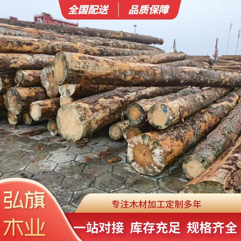 樟子松原木防腐木古建圆柱实木材建筑木方樟子松木龙骨松木桩