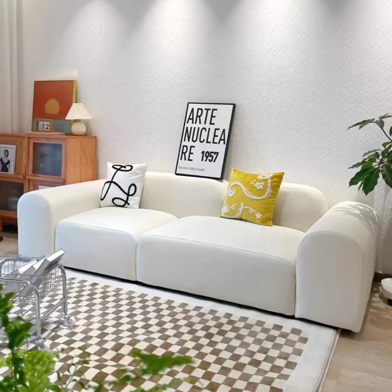 北欧奶油风科技布艺沙发豆腐块日韩式小户型客厅现代简约网红模块
