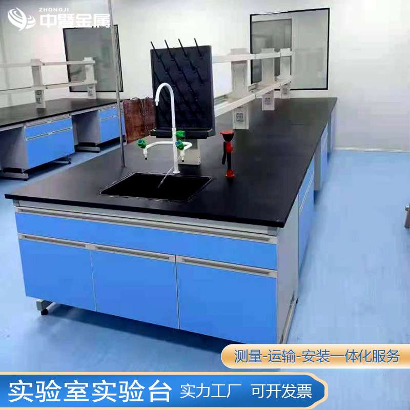 实验室pp中央实验台工作台边台实验桌理化板全钢钢木实验室专用