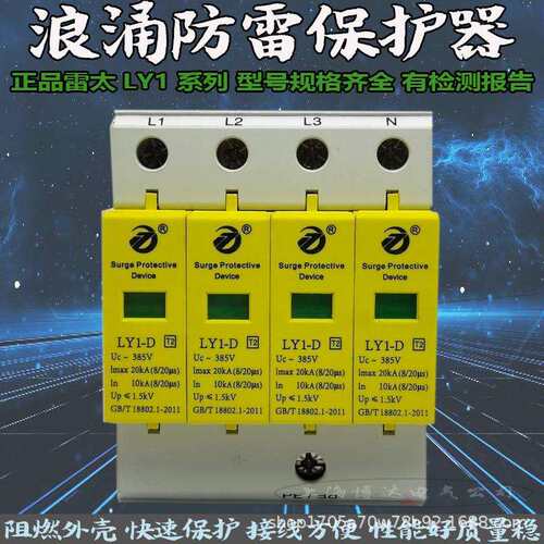 雷太电源浪涌SPD避防雷保护器LY1-D20/2P/4P家用配电箱柜防雷击