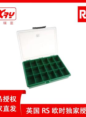 欧时电子 RS PRO 18格零件收纳盒 515-580 PP绿色零件储存盒
