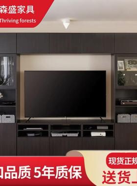 电视柜玻璃橱柜BESTA贝达现代简约电视柜子组合视听设备储物收纳