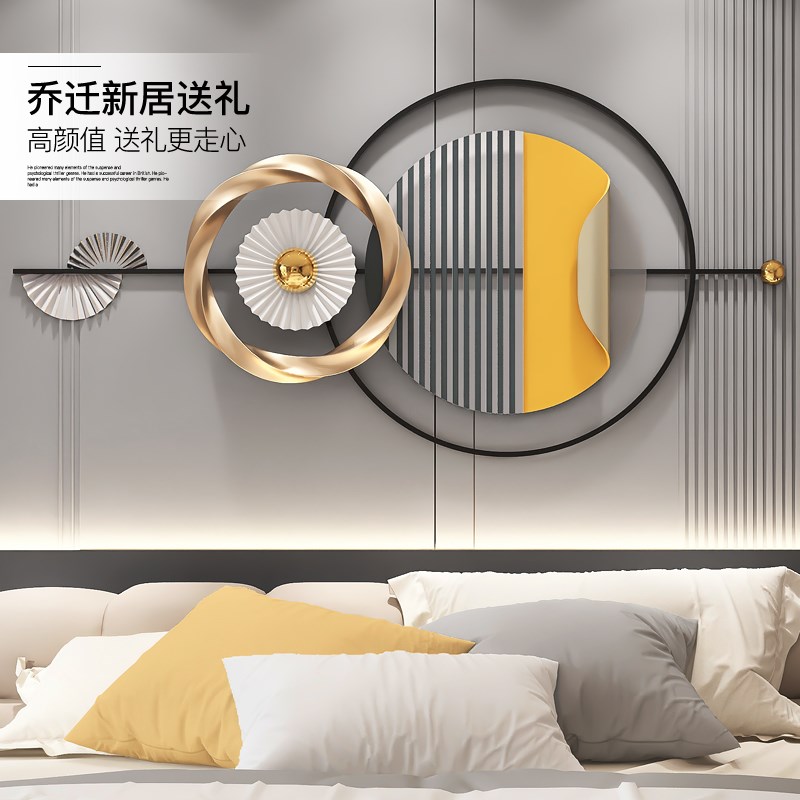 沙发背景墙装饰画轻奢现代高档铁艺3D浮雕客厅壁画卧室床头挂画图片