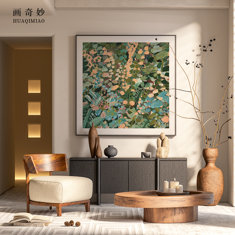现代客厅餐厅玄关卧室背景墙壁方型挂画抽象艺术高级感酒店装饰画图片