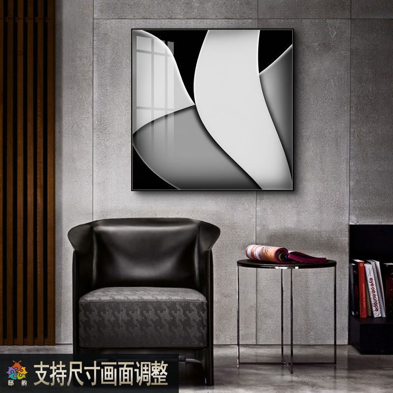 暖居正方形装饰画建筑留白墙画主卧室床头挂画现代轻奢风餐厅壁画图片