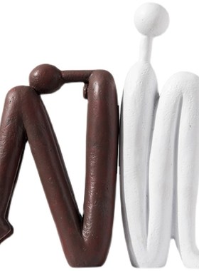 现代简抽象人物情侣摆件售楼处酒店家居客厅酒柜玄关轻奢软装饰品