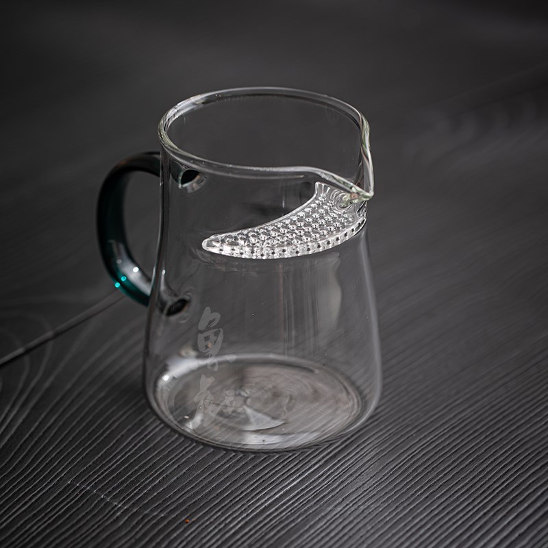 鱼戏耐热玻璃月牙公道杯茶漏一体绿茶专用过滤泡茶公杯功夫分茶器