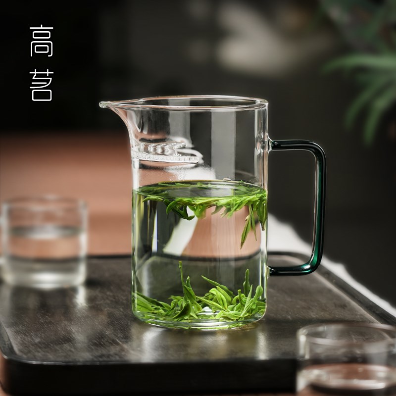 全玻璃月牙公道杯茶滤一体2025新款加厚耐高温绿茶泡茶器茶水分离