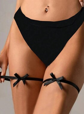 2pcsSets Elastic Thigh Bow Strap Leg Garter Belt Punk Gothic