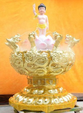 新款九龙吐水浴佛盆浴佛节浇灌释迦摩尼沐浴太子佛诞日寺庙浴佛用